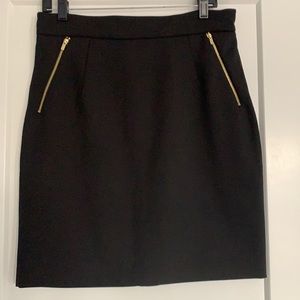 H&M Black Skirt with Gold zippers, Size 12